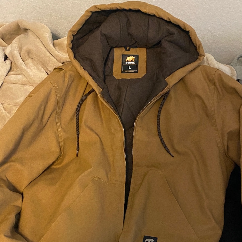 Men's Tan Hooded Performance Jacket